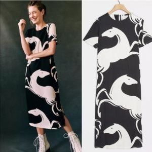 ANTHROPOLOGIE Corey Lynn Calter Horse Print Dress